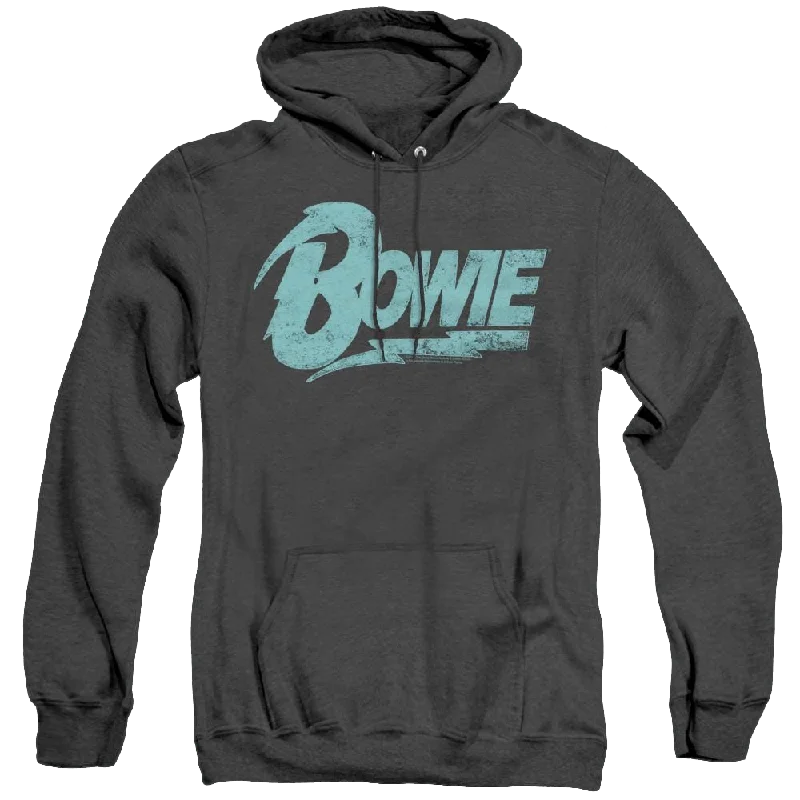 David Bowie Logo - Heather Pullover Hoodie Sheath Sleeve Elegant