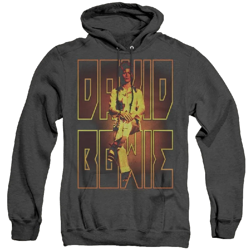David Bowie Perched - Heather Pullover Hoodie Saggy Sleeve Comfort