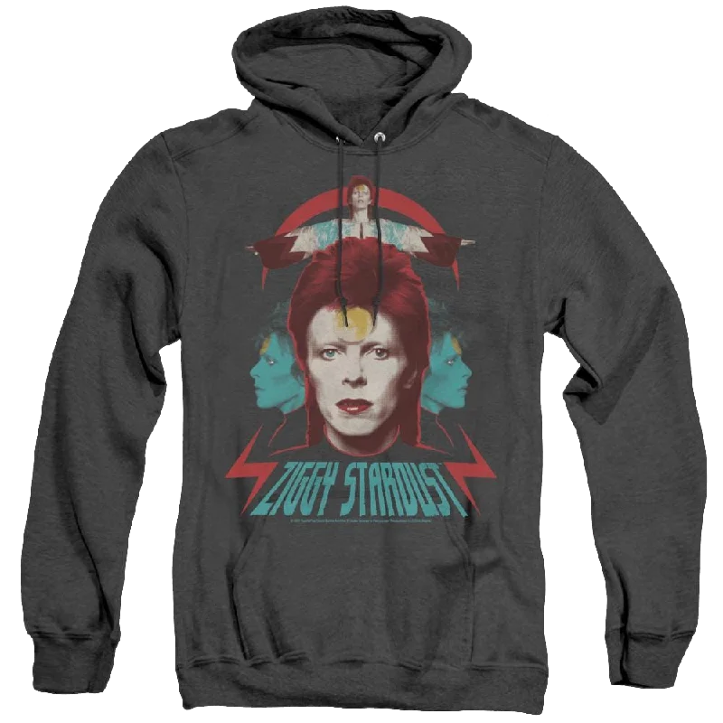 David Bowie Ziggy Heads - Heather Pullover Hoodie Set Sleeve Pullover