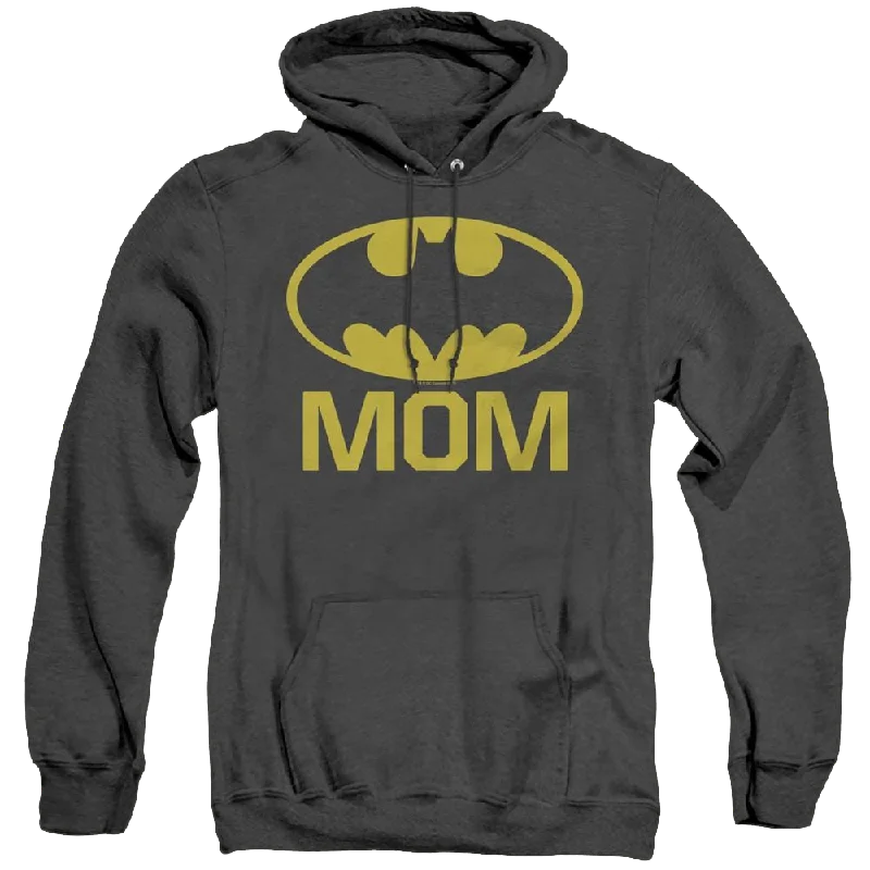 Dc Batman Bat Mom - Heather Pullover Hoodie Crew Neck Wool