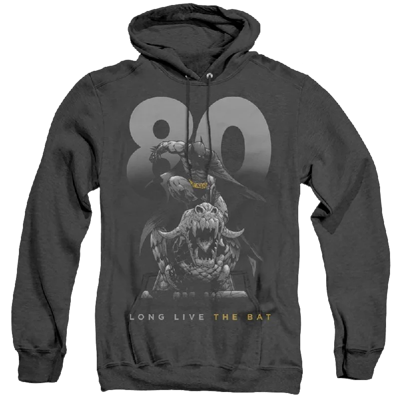 Dc Batman Big 80 - Heather Pullover Hoodie Deep Neck Pullover