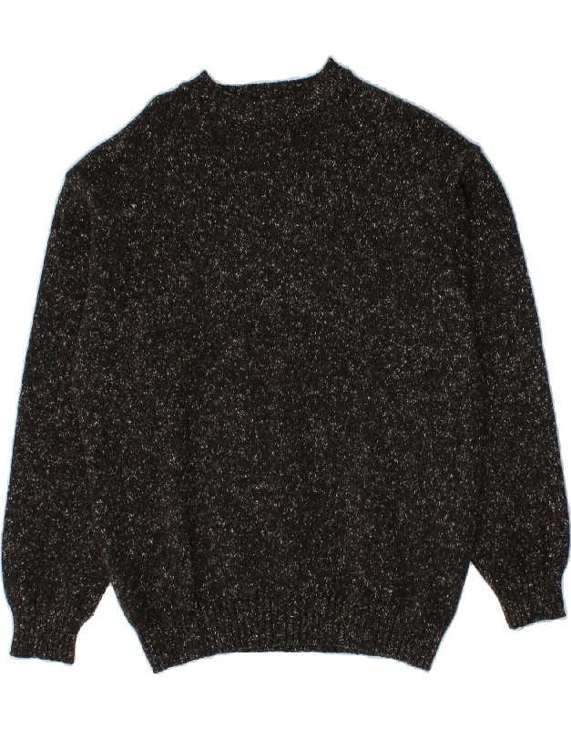 DIADORA Womens Oversized Crew Neck Jumper Sweater UK 10 Small Black Collared Crew Neck Turtle Neck DIADORA Womens Oversized Crew Neck Jumper Sweater UK 10 Small Black Collared Crew Neck Turtle Neck