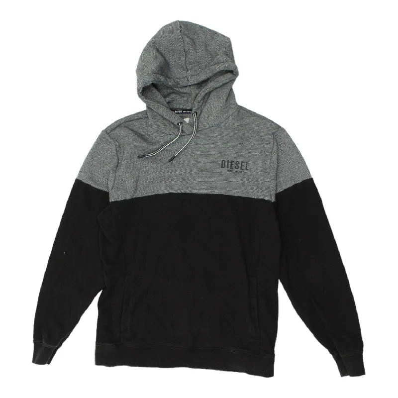 Diesel Mens Grey Blue Pullover Hoodie | Vintage Casual Designer Hoody VTG Short Sleeve Top Diesel Mens Grey Blue Pullover Hoodie | Vintage Casual Designer Hoody VTG Short Sleeve Top