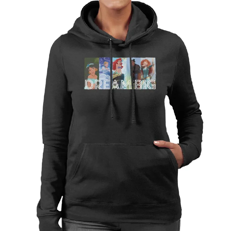 Disney Dream Big Princesses Women's Hooded Sweatshirt Hoodie with Cropped Fit Short Trendy Disney Dream Big Princesses Women's Hooded Sweatshirt Hoodie with Cropped Fit Short Trendy