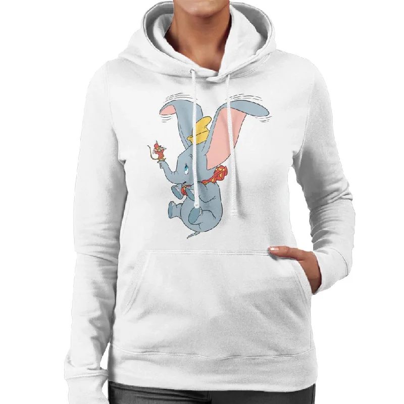 Disney Dumbo And Timothy Q Mouse Scene Women's Hooded Sweatshirt Hoodie with Toggle Buttons Decorative Unique Disney Dumbo And Timothy Q Mouse Scene Women's Hooded Sweatshirt Hoodie with Toggle Buttons Decorative Unique