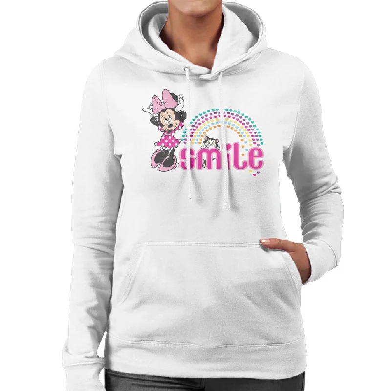Disney Minnie Mouse And Figaro Smile Hearts Women's Hooded Sweatshirt Hoodie with High Neck Warm Protective Disney Minnie Mouse And Figaro Smile Hearts Women's Hooded Sweatshirt Hoodie with High Neck Warm Protective