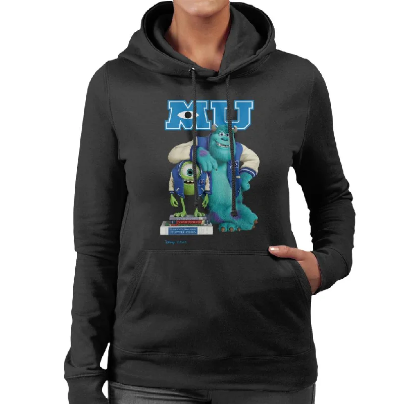 Disney Monsters University Sulley Leaning On Mike Women's Hooded Sweatshirt Hoodie with Puffed Sleeves Voluminous Trendy Disney Monsters University Sulley Leaning On Mike Women's Hooded Sweatshirt Hoodie with Puffed Sleeves Voluminous Trendy