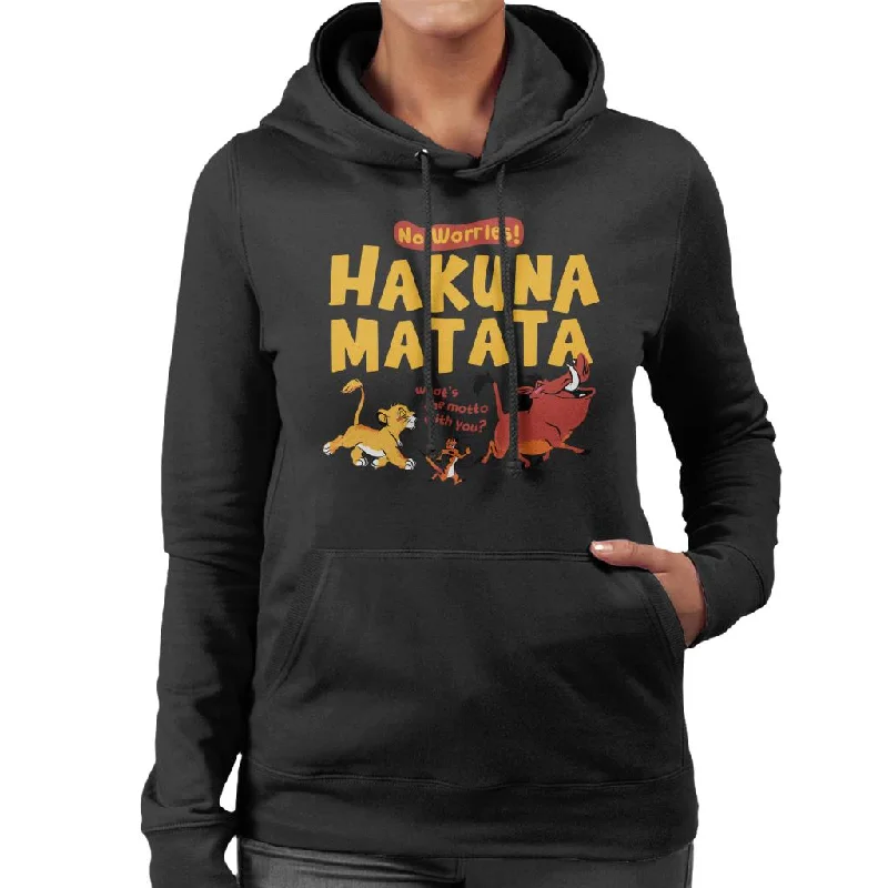 Disney The Lion King Hakuna Matata Women's Hooded Sweatshirt Hoodie with Embroidery Detailed Premium Disney The Lion King Hakuna Matata Women's Hooded Sweatshirt Hoodie with Embroidery Detailed Premium
