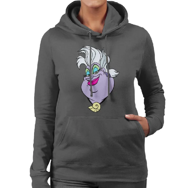 Disney Ursula Smile The Little Mermaid Women's Hooded Sweatshirt Hoodie with Hem Ribbing Snug Secure Disney Ursula Smile The Little Mermaid Women's Hooded Sweatshirt Hoodie with Hem Ribbing Snug Secure