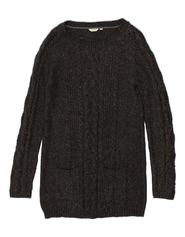 FAT FACE Womens Longline Boat Neck Jumper Sweater UK 14 Large Grey Flecked Terry Terry Cloth Terry Knit FAT FACE Womens Longline Boat Neck Jumper Sweater UK 14 Large Grey Flecked Terry Terry Cloth Terry Knit