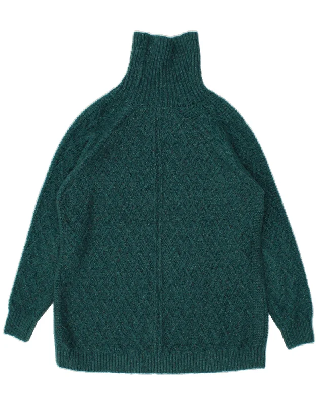 FAT FACE Womens Oversized Roll Neck Jumper Sweater UK 16 Large Blue Fleece Sweater Nylon Polyester FAT FACE Womens Oversized Roll Neck Jumper Sweater UK 16 Large Blue Fleece Sweater Nylon Polyester