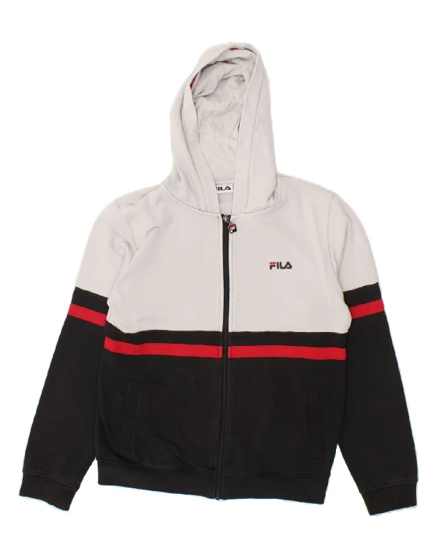 FILA Boys Zip Hoodie Sweater 11-12 Years White Colourblock Cotton Hoodie Crop Top Short Trendy FILA Boys Zip Hoodie Sweater 11-12 Years White Colourblock Cotton Hoodie Crop Top Short Trendy
