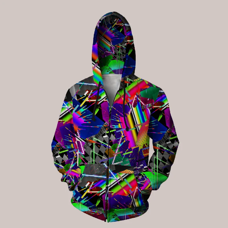 Flashback Hoodie – Retro 80s Lo-fi Psychedelic Art Hoodie with Reflective Safety Nightwear Flashback Hoodie – Retro 80s Lo-fi Psychedelic Art Hoodie with Reflective Safety Nightwear