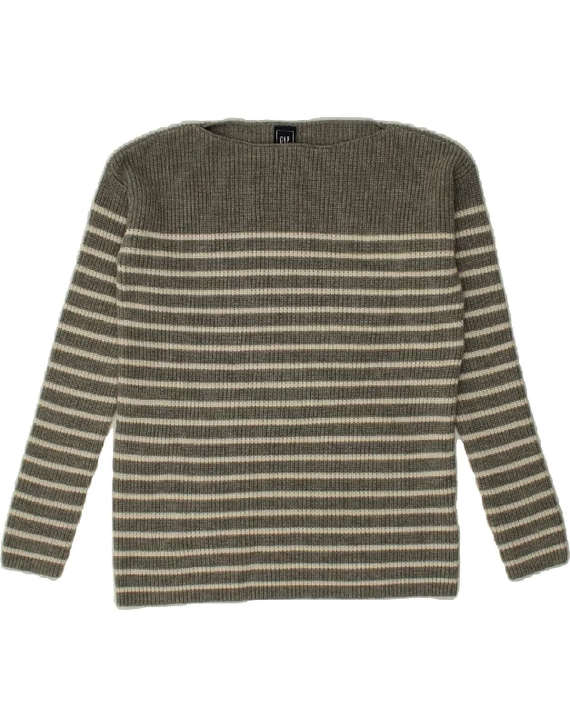 GAP Womens Boat Neck Jumper Sweater UK 10 Small Grey Striped Polyvinyl Polka Dot Checkered Tartan GAP Womens Boat Neck Jumper Sweater UK 10 Small Grey Striped Polyvinyl Polka Dot Checkered Tartan