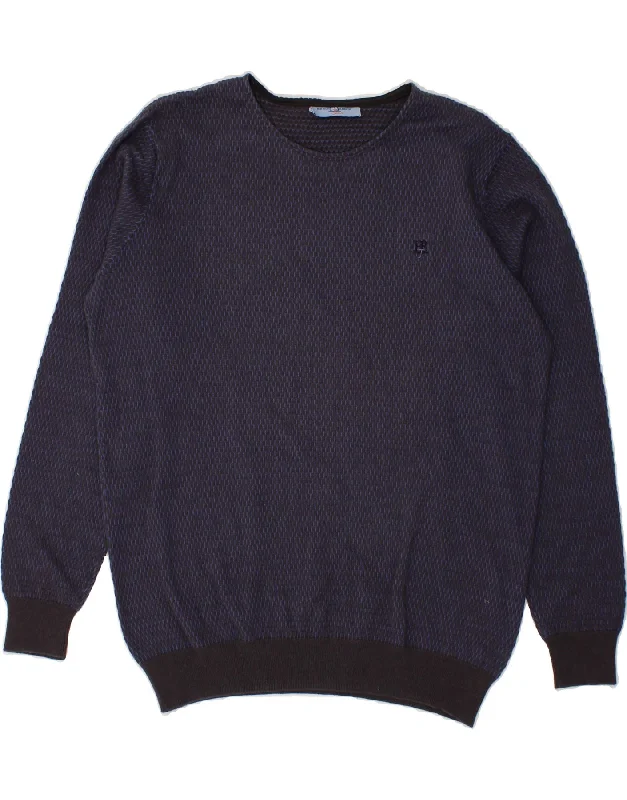 HARMONT & BLAINE Womens Crew Neck Jumper Sweater UK 20 2XL Navy Blue Stretchy Elastic Breathable