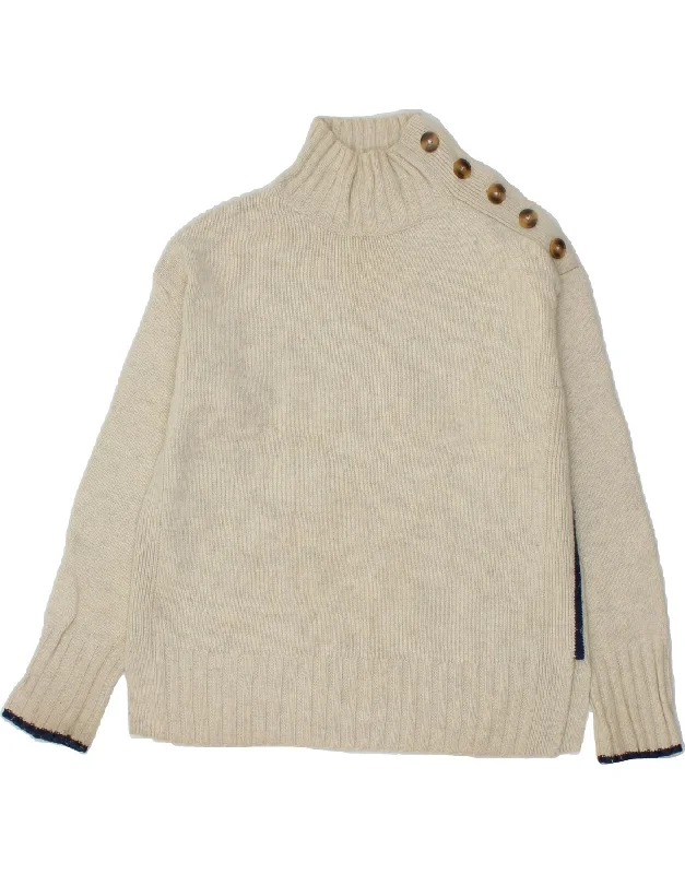 HOBBS Womens Oversized Button Neck Jumper Sweater UK 10 Small Off White Fitted Loose Oversized HOBBS Womens Oversized Button Neck Jumper Sweater UK 10 Small Off White Fitted Loose Oversized