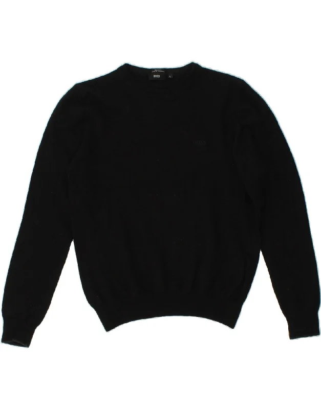 HUGO BOSS Womens Regular Fit Crew Neck Jumper Sweater UK 16 Large Black Sweater Knitwear Pullover HUGO BOSS Womens Regular Fit Crew Neck Jumper Sweater UK 16 Large Black Sweater Knitwear Pullover