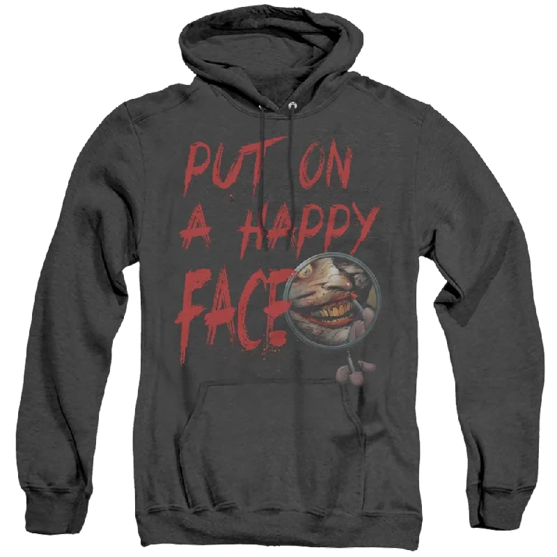 Joker, The Happy Face - Heather Pullover Hoodie Asymmetrical Neck Pullover
