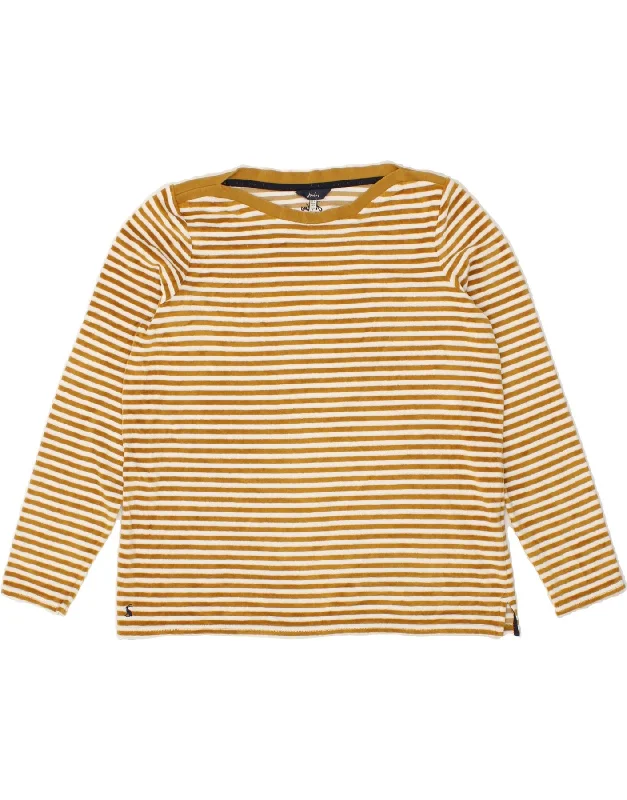 JOULES Womens Boat Neck Jumper Sweater UK 16 Large Brown Striped Cotton Lightweight Heavyweight Midweight JOULES Womens Boat Neck Jumper Sweater UK 16 Large Brown Striped Cotton Lightweight Heavyweight Midweight