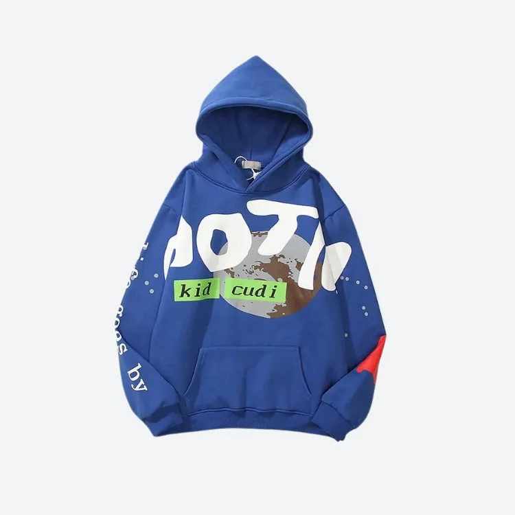 Kid Cudi Man On The Moon III Hoodie Hoodie with Distressed Vintage Worn