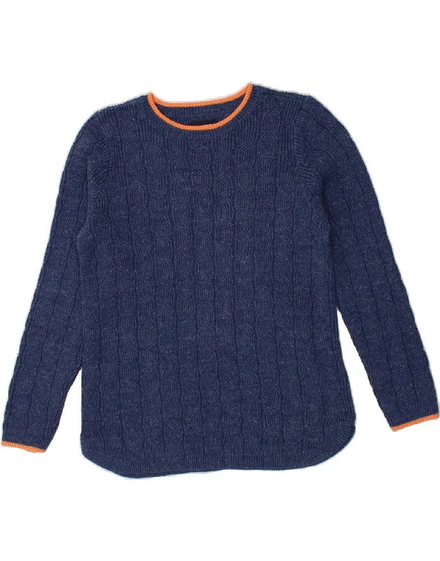 LANDS END Womens Boat Neck Jumper Sweater UK 14 Medium Navy Blue Cotton Glossy Satin Silk LANDS END Womens Boat Neck Jumper Sweater UK 14 Medium Navy Blue Cotton Glossy Satin Silk