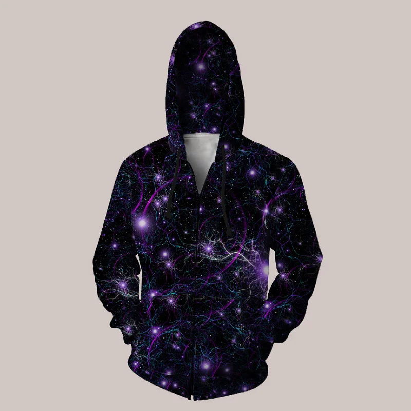 Laniakea Hoodie – Cosmic Galaxy Art Hoodie with Half-Zip Sporty Casual