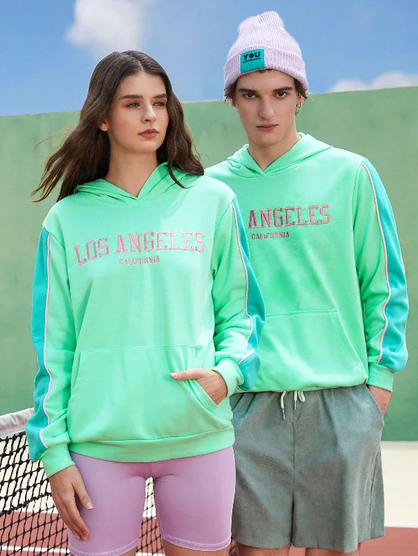 Los Angeles Couple Hoodie Hoodie with Hem Patch Decorative Personalized