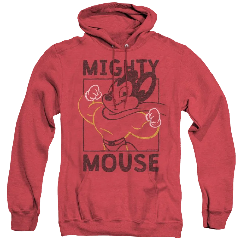 Mighty Mouse Break The Box - Heather Pullover Hoodie Keyhole Neck Pullover
