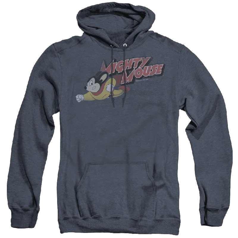Mighty Mouse Mighty Retro - Heather Pullover Hoodie Tapered Sleeve Pullover