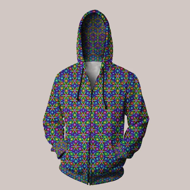 Mirage Hoodie – Vibrant Psychedelic Geometric Art Hoodie with High-Low Hem Asymmetrical Trendy Mirage Hoodie – Vibrant Psychedelic Geometric Art Hoodie with High-Low Hem Asymmetrical Trendy