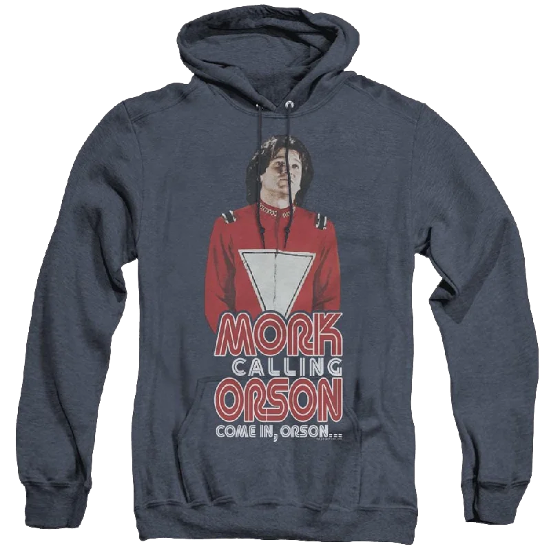 Mork & Mindy Come In Orson - Heather Pullover Hoodie Polo Neck Sweater
