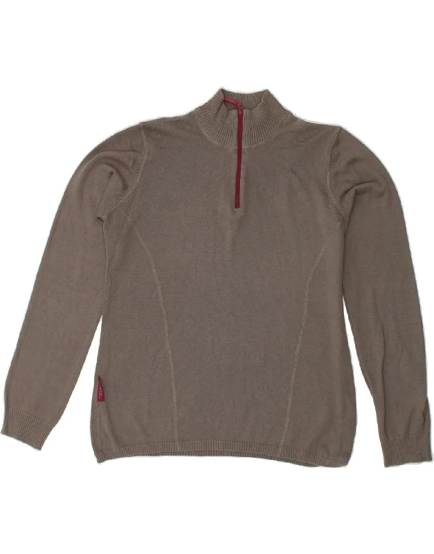 MOUNTAIN WAREHOUSE Womens Zip Neck Jumper Sweater UK 14 Large Grey Cotton Boxy Sweater Fitted Sweater A-Line MOUNTAIN WAREHOUSE Womens Zip Neck Jumper Sweater UK 14 Large Grey Cotton Boxy Sweater Fitted Sweater A-Line