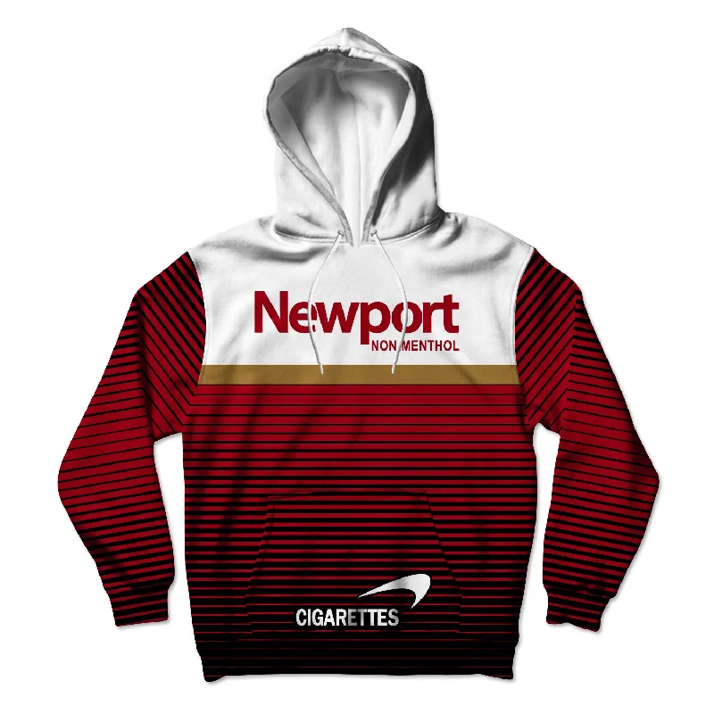 Newport Non-Menthol Unisex Hoodie Hoodie with Exposed Zipper Edgy Industrial