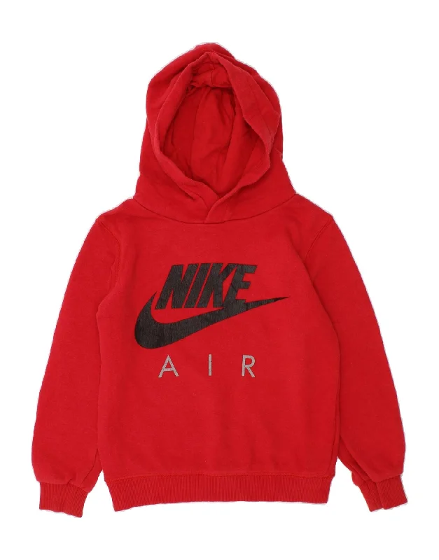NIKE Boys Graphic Hoodie Jumper 3-4 Years Red Cotton Hoodie with Slit Hem Functional Movement NIKE Boys Graphic Hoodie Jumper 3-4 Years Red Cotton Hoodie with Slit Hem Functional Movement