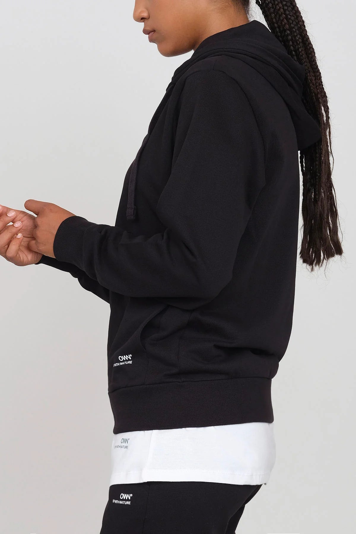 Women's Hoodie With A Zipper Black Hoodie with Neon Bright Vibrant