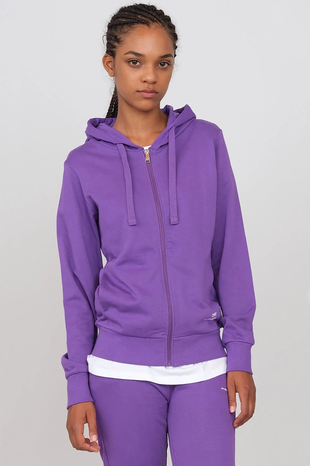 Women's Hoodie With A Zipper Violet Hoodie with Button Classic Timeless