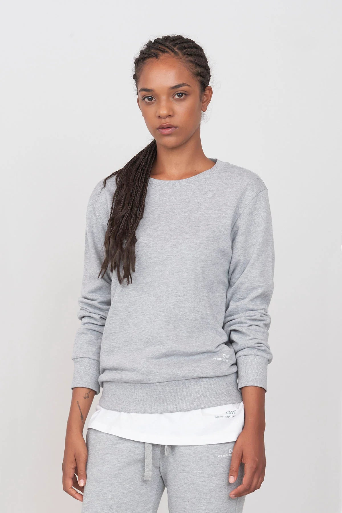 Women's Crewneck Sweatshirt Grey Hoodie with Raglan Sleeves Sporty Comfortable
