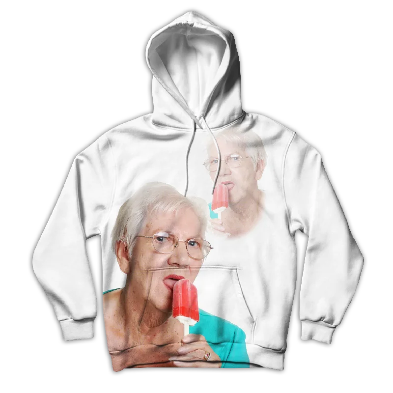 Popsicle Grandma Unisex Hoodie Hoodie with Monochrome Minimalist Simple