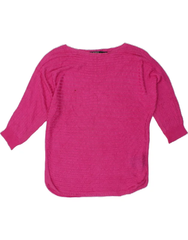 RALPH LAUREN Womens 3/4 Sleeve Boat Neck Jumper Sweater UK 10 Small Pink Jersey Fabric Tulle Fabric Batik Fabric RALPH LAUREN Womens 3/4 Sleeve Boat Neck Jumper Sweater UK 10 Small Pink Jersey Fabric Tulle Fabric Batik Fabric