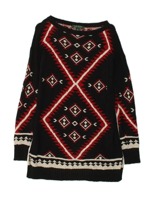 RALPH LAUREN Womens Longline Boat Neck Jumper Sweater UK 10 Small Black Modern Contemporary Chic RALPH LAUREN Womens Longline Boat Neck Jumper Sweater UK 10 Small Black Modern Contemporary Chic