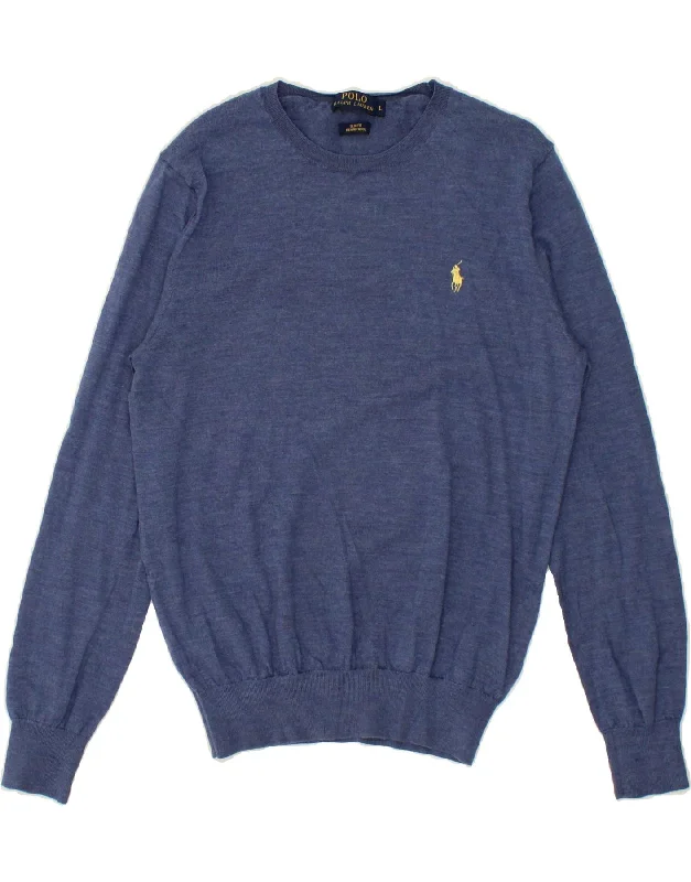 RALPH LAUREN Womens Slim Fit Crew Neck Jumper Sweater UK 16 Large Blue Wool Sweater Cotton Sweater Cashmere Sweater RALPH LAUREN Womens Slim Fit Crew Neck Jumper Sweater UK 16 Large Blue Wool Sweater Cotton Sweater Cashmere Sweater
