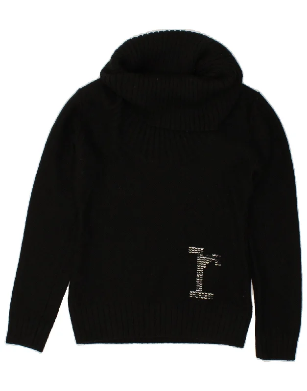 ROCCOBAROCCO Womens Roll Neck Jumper Sweater EU 42 Large Black Wool Stretchy Elastic Breathable ROCCOBAROCCO Womens Roll Neck Jumper Sweater EU 42 Large Black Wool Stretchy Elastic Breathable