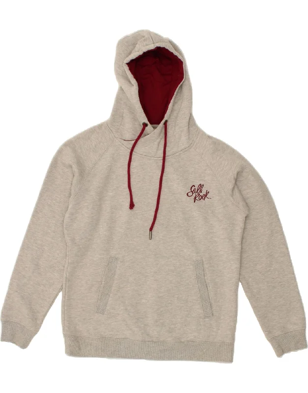 SALTROCK Womens Hoodie Jumper UK 12 Medium Grey Cotton Hoodie with Magnetic Closure Innovative Modern