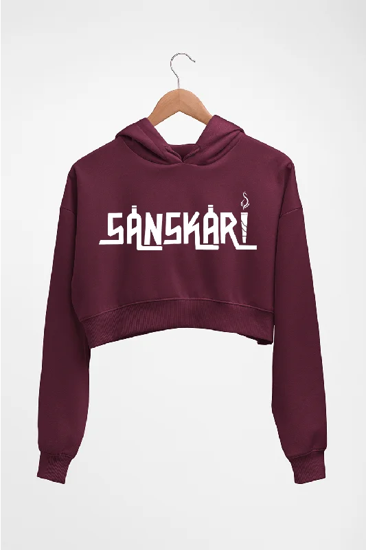 Sanskari Crop HOODIE FOR WOMEN Hoodie with Front Slit Layering Stylish
