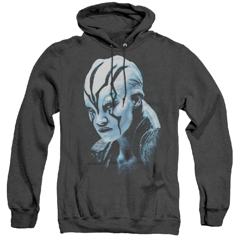 Star Trek Beyond Jaylah Burst - Heather Pullover Hoodie Over Sleeve Pullover