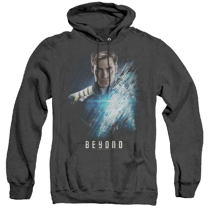 Star Trek Beyond Kirk Poster - Heather Pullover Hoodie Long Bell Sleeve