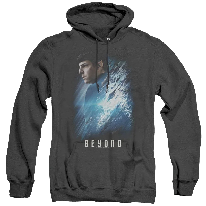 Star Trek Beyond Spock Poster - Heather Pullover Hoodie Gathered Sleeve Pullover