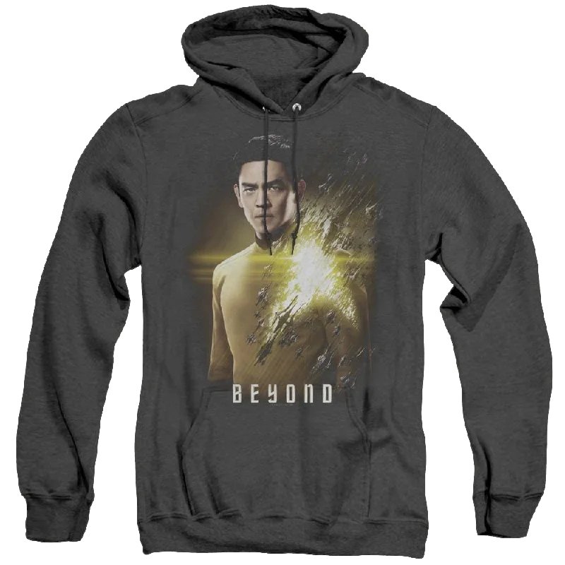 Star Trek Beyond Sulu Poster - Heather Pullover Hoodie Lantern Sleeve Elegant
