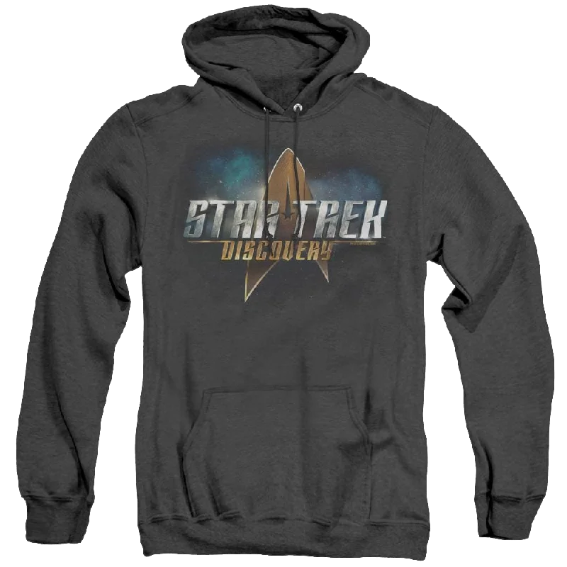 Star Trek Discovery Discovery Logo - Heather Pullover Hoodie Chenille Soft Sweater