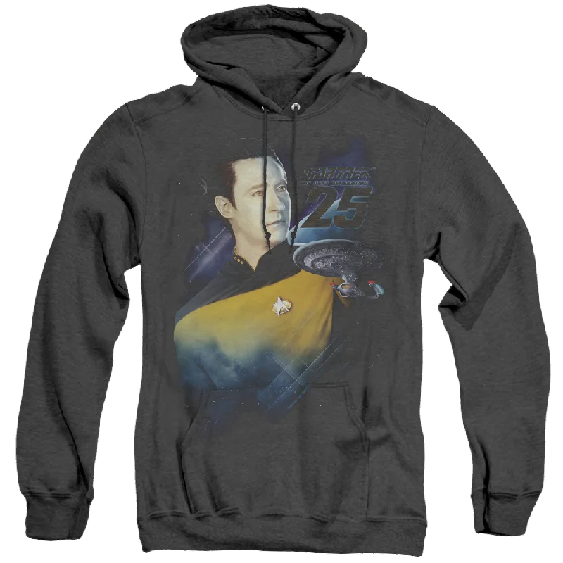 Star Trek The Next Generation Data 25Th - Heather Pullover Hoodie Kimono Neck Pullover Star Trek The Next Generation Data 25Th - Heather Pullover Hoodie Kimono Neck Pullover